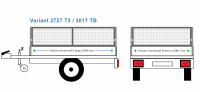 Variant Anhängeraufbau 3017 TB, 3200  x 1680 Laubgitter 40 cm STAHL verzinkt