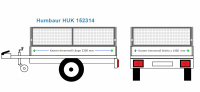 Humbaur Anhängeraufbau HUK 152314, 2300 x 1400 Bordwanderhöhung 80 cm BLECH verzinkt