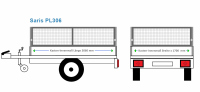Saris Anhängeraufbau PL306, 3060  x 1700 Bordwanderhöhung 60 cm ALUBLECH