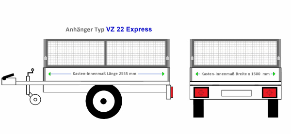 Laubgitter Agados Anhängeraufbau VZ 22 Express 2555 x 1500