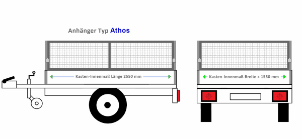 Laubgitter Agados Anhängeraufbau Athos 2550 x 1500