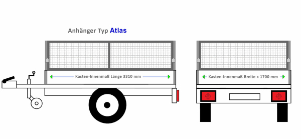 Laubgitter Agados Anhängeraufbau Atlas 3300 x 1700