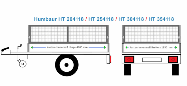 Laubgitter Humbaur Anhängeraufbau HT 204118, 4100 x 1850 60 cm