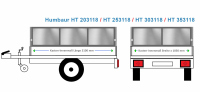 Blechbordwand Humbaur Anhängeraufbau HT 203118, 3100...