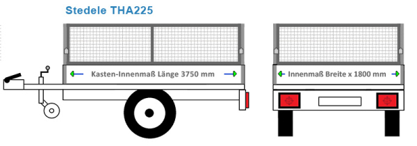 Laubgitter Stedele Anhängeraufbau THA225, 3750  x 1800