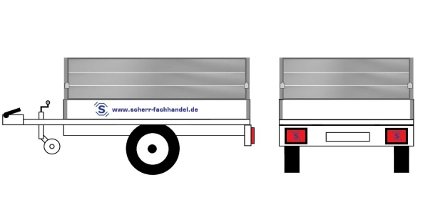 Aluprofilbordwand Variant Anhängeraufbau Uni - Multi U4, 4200  x 2100