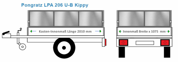 Blechbordwand Pongratz Anhängeraufbau LPA 206 U-B Kippy, 2010 x 1075