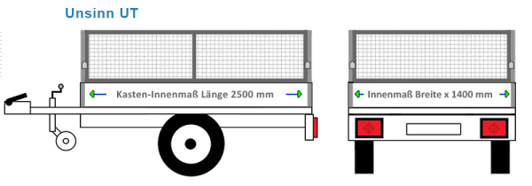 Laubgitter Unsinn Anhängeraufbau UT 2500 x 1400